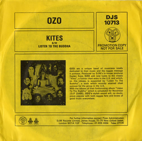 Ozo Kites - Promo Sleeve 7" vinyl single (7 inch record / 45) UK 0Z007KI564085