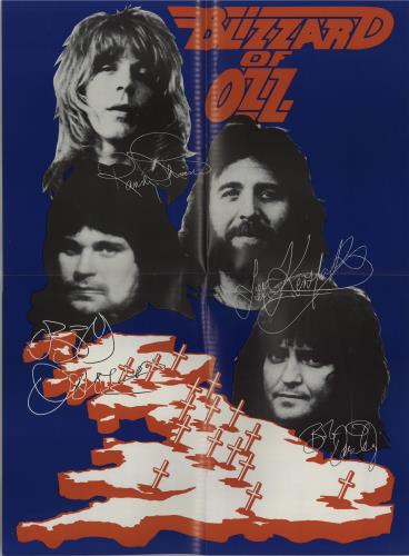 Ozzy Osbourne Blizzard Of Ozz + Colour Poster tour programme UK OZZTRBL138996
