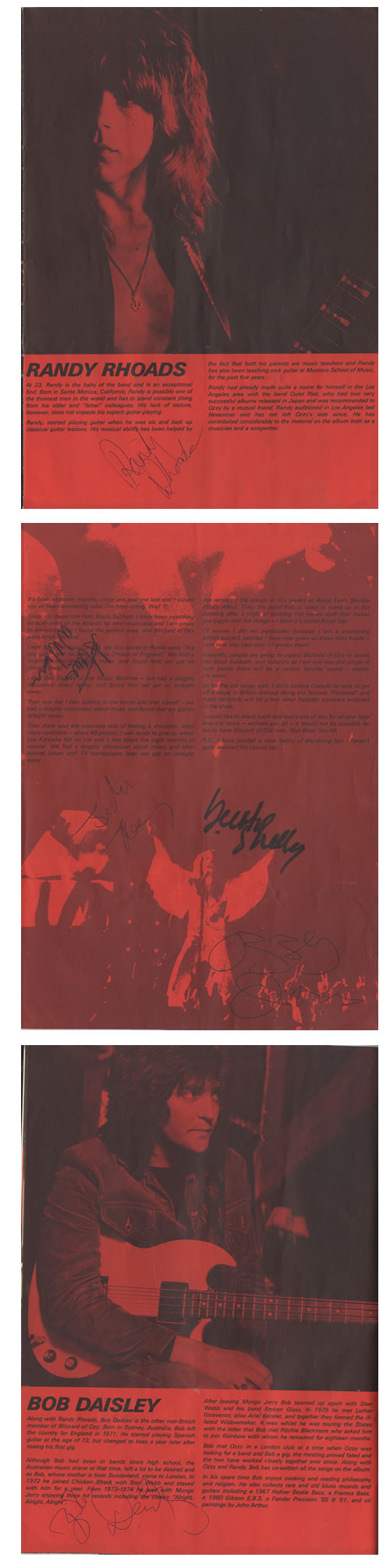 Ozzy Osbourne Blizzard Of Ozz - Autographed & Poster tour programme UK OZZTRBL565040