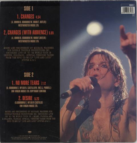 Ozzy Osbourne Changes - VG 12" vinyl picture disc (12 inch picture record) UK OZZ2PCH867322