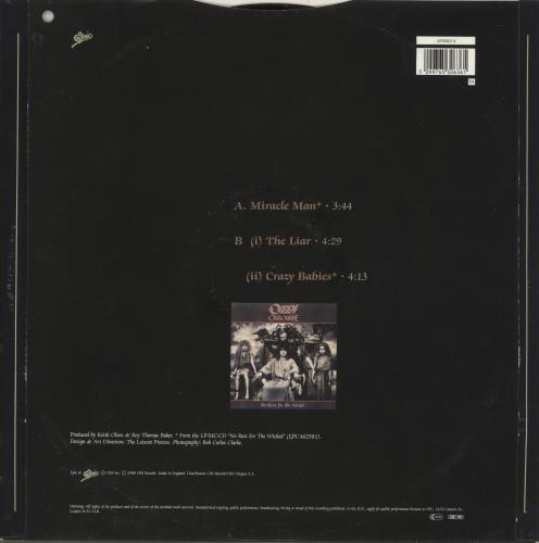 Ozzy Osbourne Miracle Man - Deletion Punch Hole 12" vinyl single (12 inch record / Maxi-single) UK OZZ12MI875339