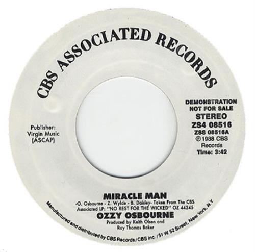 Ozzy Osbourne Miracle Man 7" vinyl single (7 inch record / 45) US OZZ07MI246107