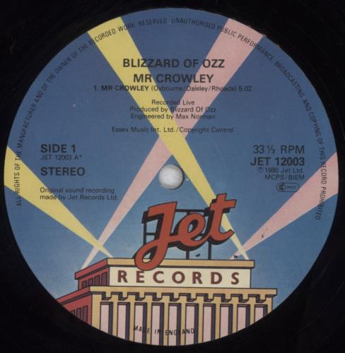 Ozzy Osbourne Mr Crowley - VG 12" vinyl single (12 inch record / Maxi-single) UK OZZ12MR838255