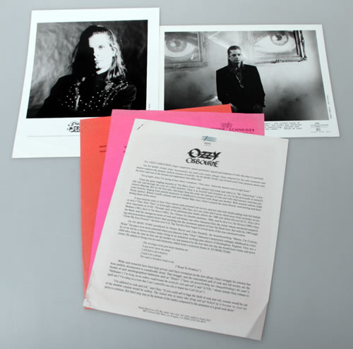 Ozzy Osbourne No More Tears media press pack US OZZPPNO113183