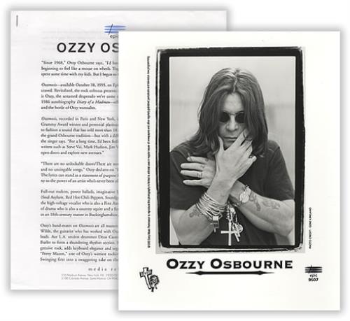 Ozzy Osbourne Ozzmosis media press pack US OZZPPOZ58957