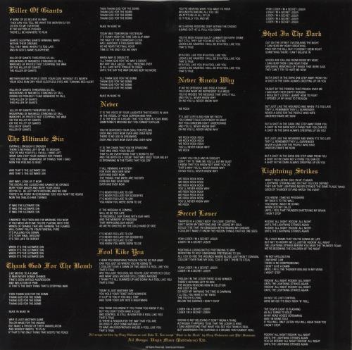 Ozzy Osbourne The Ultimate Sin vinyl LP album (LP record) UK OZZLPTH287005