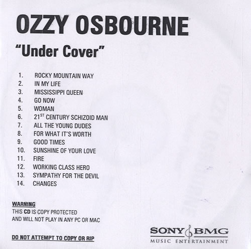 Ozzy Osbourne Under Cover CD-R acetate UK OZZCRUN585515