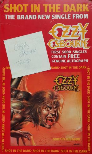 Ozzy Osbourne Shot In The Dark - Autographed display UK OZZDISH767201