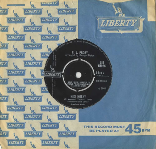 P. J. Proby Niki Hoeky 7" vinyl single (7 inch record / 45) UK PJP07NI570084