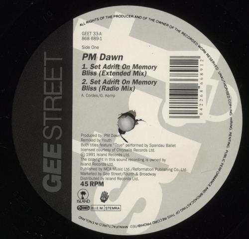 P. M. Dawn Set Adrift On Memory Bliss + p/s 12" vinyl single (12 inch record / Maxi-single) UK PMD12SE296621