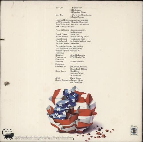 P.F.M. Chocolate Kings vinyl LP album (LP record) US PFMLPCH874380