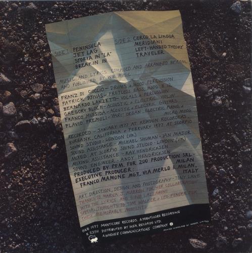 P.F.M. Jet Lag vinyl LP album (LP record) UK PFMLPJE549295