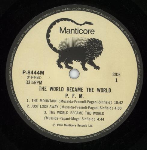 P.F.M. The World Became The World vinyl LP album (LP record) Japanese PFMLPTH371837