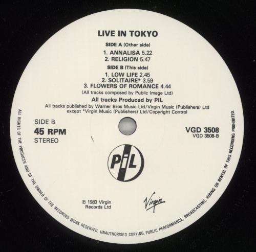 P.I.L. Live In Tokyo + Poster 2-LP vinyl record set (Double LP Album) UK PIL2LLI259231