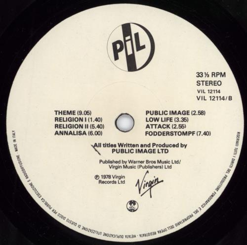 P.I.L. Public Image vinyl LP album (LP record) Italian PILLPPU776196