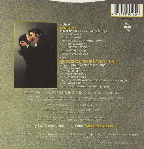 P.J. Harvey Henry Lee - EX 7" vinyl single (7 inch record / 45) UK PJH07HE818397