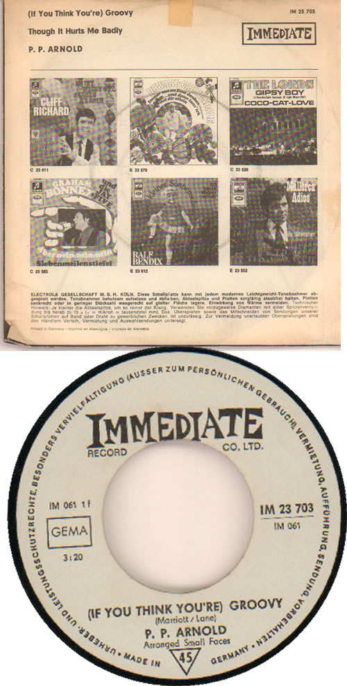 P.P. Arnold (If You Think You're) Groovy 7" vinyl single (7 inch record / 45) German PPA07IF639205