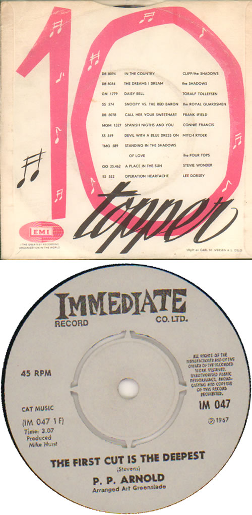 P.P. Arnold The First Cut Is The Deepest 7" vinyl single (7 inch record / 45) Norwegian PPA07TH639201