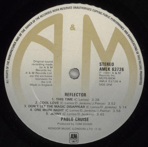 Pablo Cruise Reflector vinyl LP album (LP record) UK PCZLPRE875144