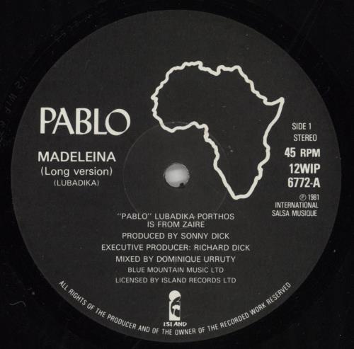 Pablo Madeleina 12" vinyl single (12 inch record / Maxi-single) UK P/B12MA865497