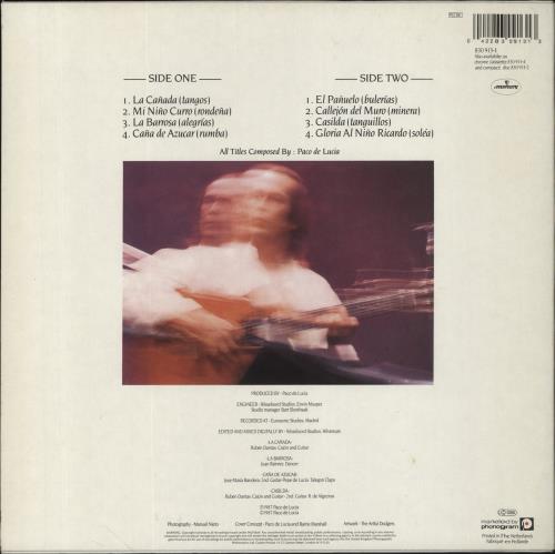 Paco De Lucia Siroco vinyl LP album (LP record) Dutch LU4LPSI588455