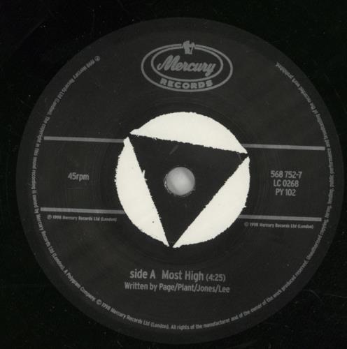Page & Plant Most High 7" vinyl single (7 inch record / 45) UK P&P07MO110987