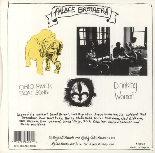Palace Brothers Ohio River Boat Song 7" vinyl single (7 inch record / 45) UK PB307OH637041
