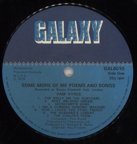 Pam Ayres Some More Of Me Poems & Songs vinyl LP album (LP record) UK PBMLPSO576039