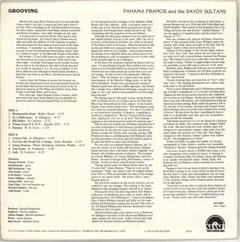 Panama Francis Grooving vinyl LP album (LP record) US PN5LPGR709914