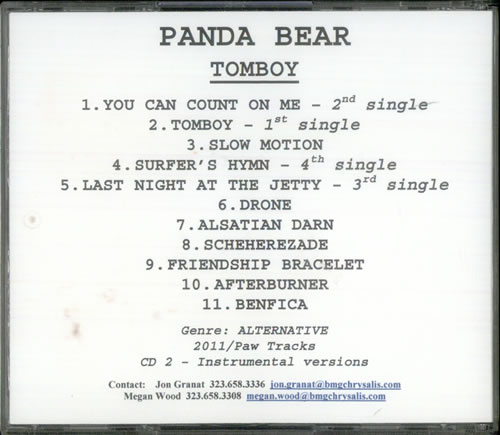 Panda Bear Tomboy CD album (CDLP) US P0OCDTO540541