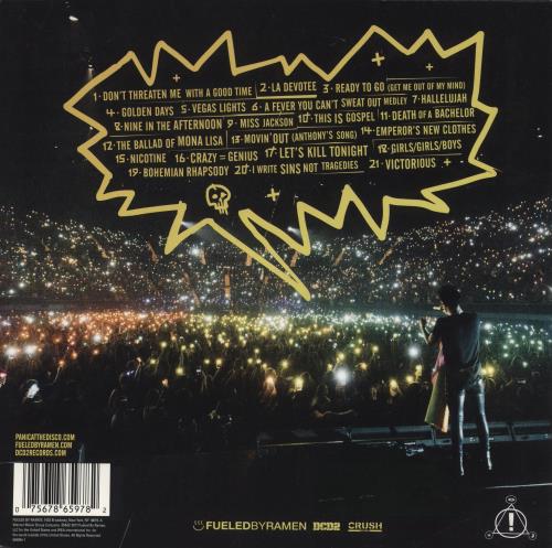Panic At The Disco All My Friends We're Glorious: Death Of A Bachelor Tour Live 2-LP vinyl record set (Double LP Album) US PDO2LAL869122