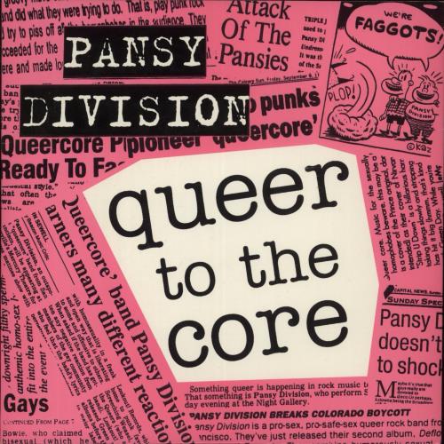 Pansy Division Queer To The Core 7" vinyl single (7 inch record / 45) US 3CO07QU885674