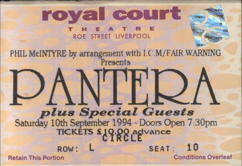 Pantera Far Beyond Driven + Ticket Stub tour programme UK PANTRFA820716