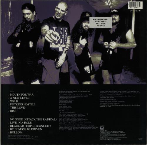 Pantera Vulgar Display Of Power - Promo Stickered vinyl LP album (LP record) German PANLPVU653095