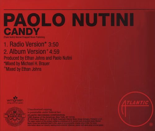 Paolo Nutini Candy CD single (CD5 / 5") US PNIC5CA473187