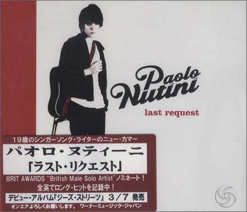 Paolo Nutini Last Request - Japanese Promo Stickered CD single (CD5 / 5") UK PNIC5LA400296