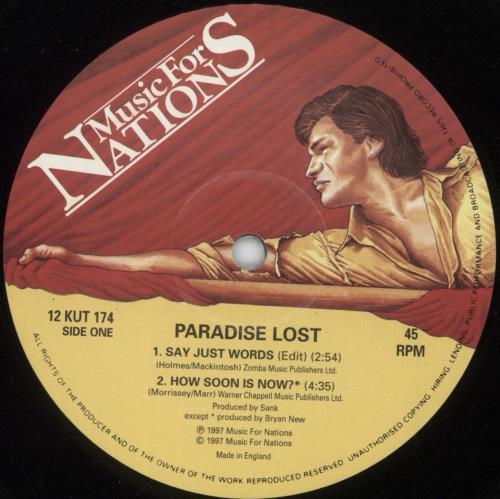 Paradise Lost Say Just Words - VG 12" vinyl single (12 inch record / Maxi-single) UK P-L12SA881823