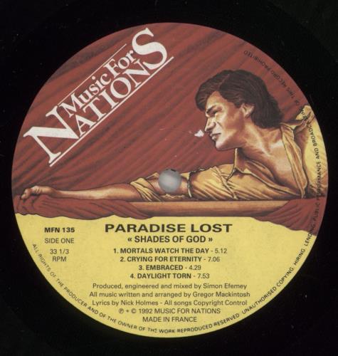 Paradise Lost Shades Of God - VG vinyl LP album (LP record) UK P-LLPSH887167