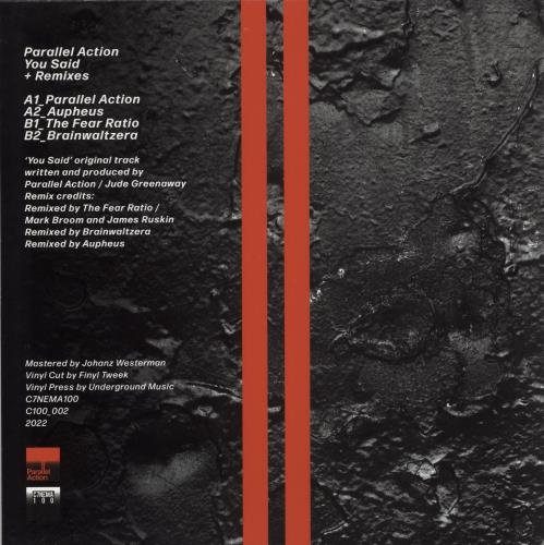 Parallel Action You Said 12" vinyl single (12 inch record / Maxi-single) UK -D712YO882948
