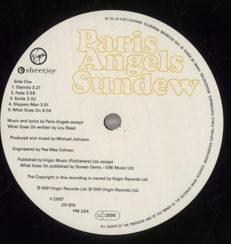 Paris Angels Sundew vinyl LP album (LP record) UK PRSLPSU516051