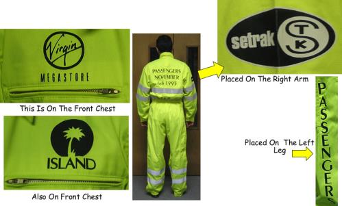 Passengers November 6th 1995 Overalls memorabilia French PSSMMNO81375