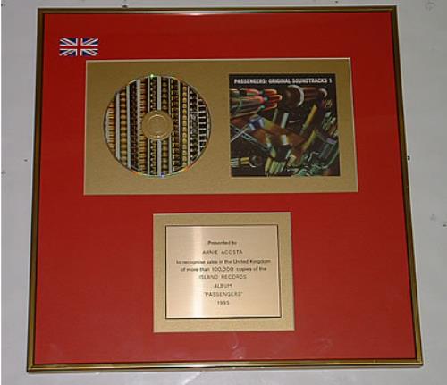 Passengers Original Soundtracks 1 in-house award disc UK PSSAIOR259230