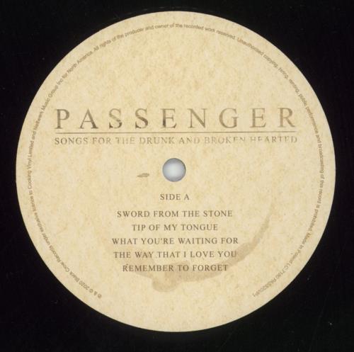 Passenger Songs For The Drunk And Broken Hearted 2-LP vinyl record set (Double LP Album) UK PGA2LSO879761