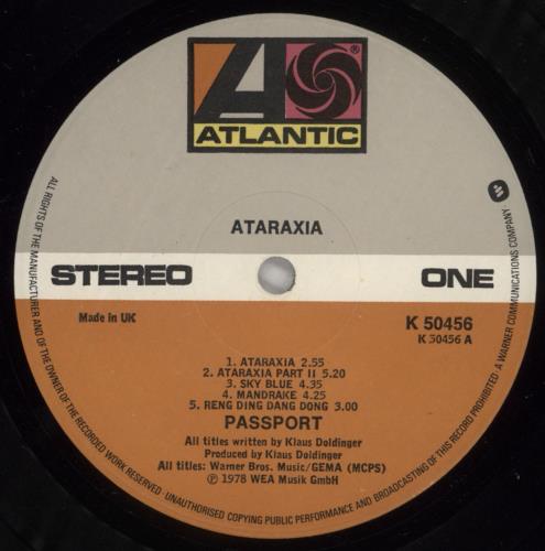 Passport Ataraxia vinyl LP album (LP record) UK P78LPAT877255
