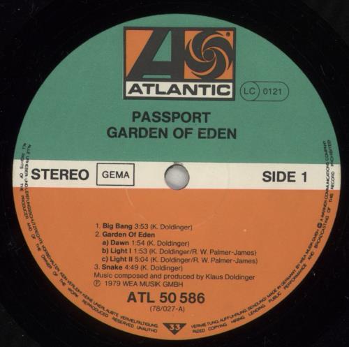 Passport Garden Of Eden vinyl LP album (LP record) German P78LPGA877253