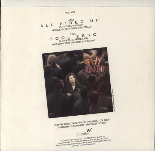 Pat Benatar All Fired Up 7" vinyl single (7 inch record / 45) US BEN07AL849776