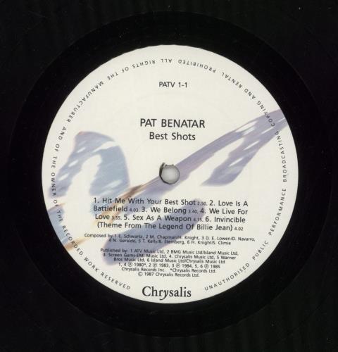 Pat Benatar Best Shots - Hit List Price Sticker vinyl LP album (LP record) UK BENLPBE868292