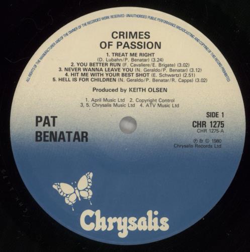 Pat Benatar Crimes Of Passion - Shrink vinyl LP album (LP record) UK BENLPCR877069