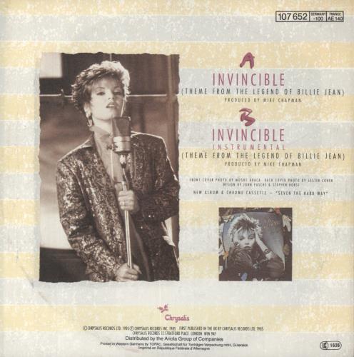 Pat Benatar Invincible 7" vinyl single (7 inch record / 45) German BEN07IN850513