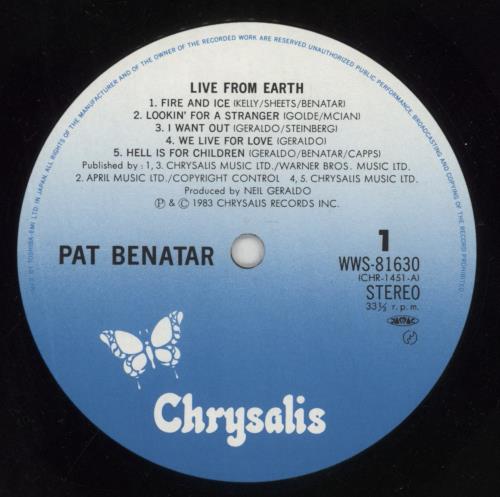 Pat Benatar Live From Earth + Obi vinyl LP album (LP record) Japanese BENLPLI129281